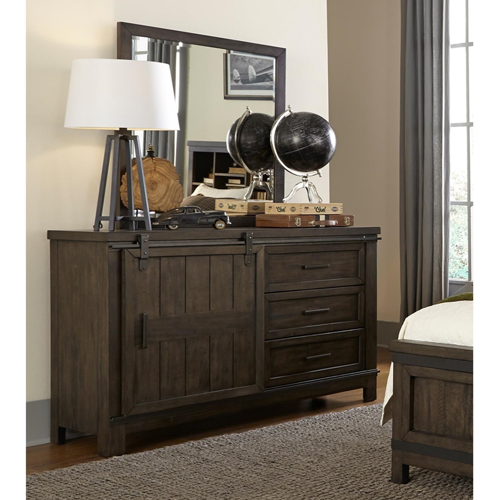 Barn door outlet dresser